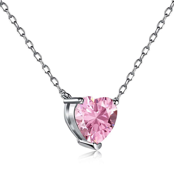 <MAGIC>Heart Shape Main Stone Pendant Collarbone Necklace
